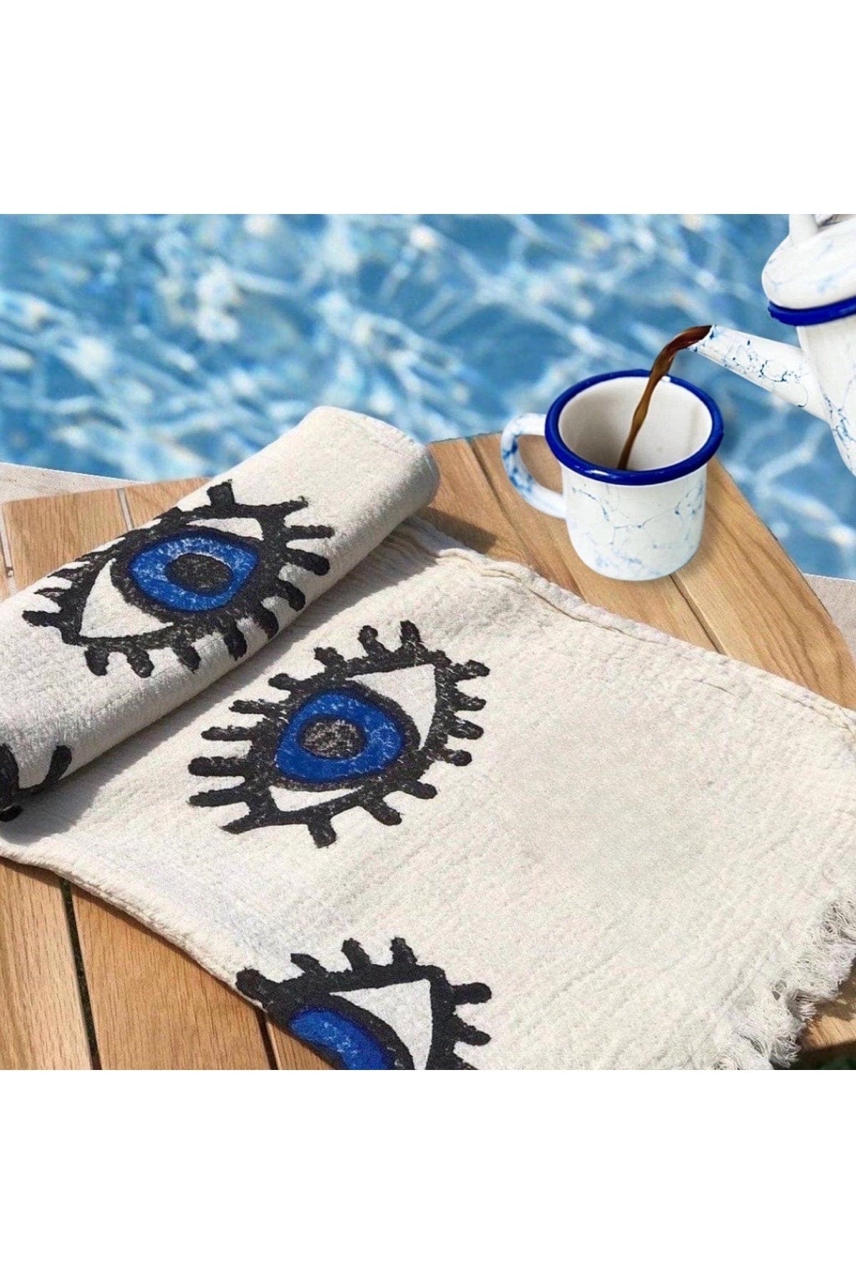 Cotton Evil Eye Beach Towel