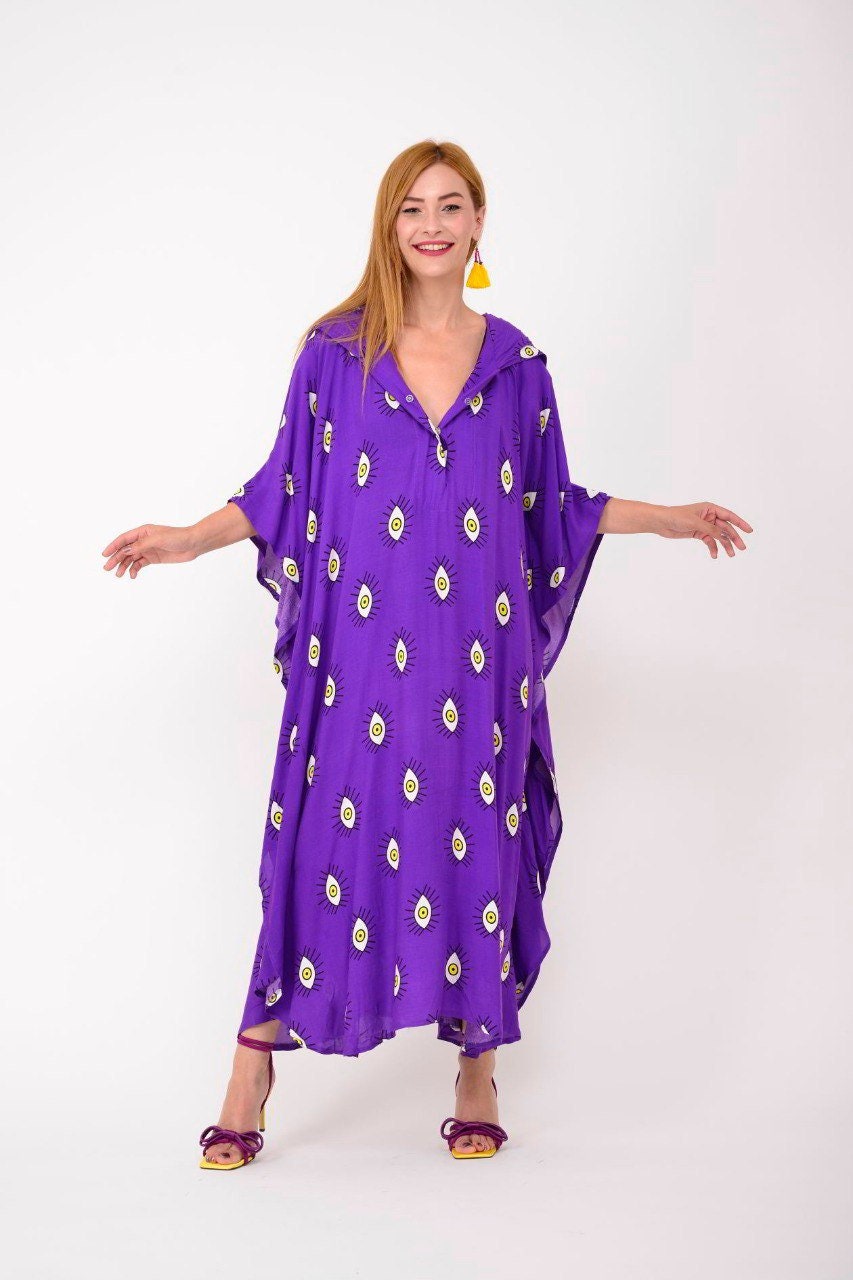 Purple hooded Evil Eye Dress