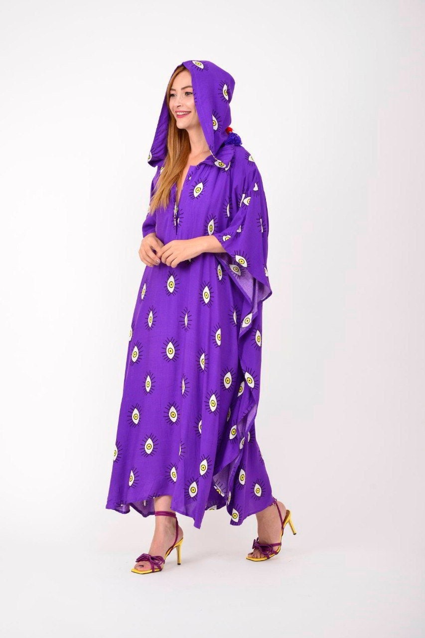 Purple hooded Evil Eye Dress