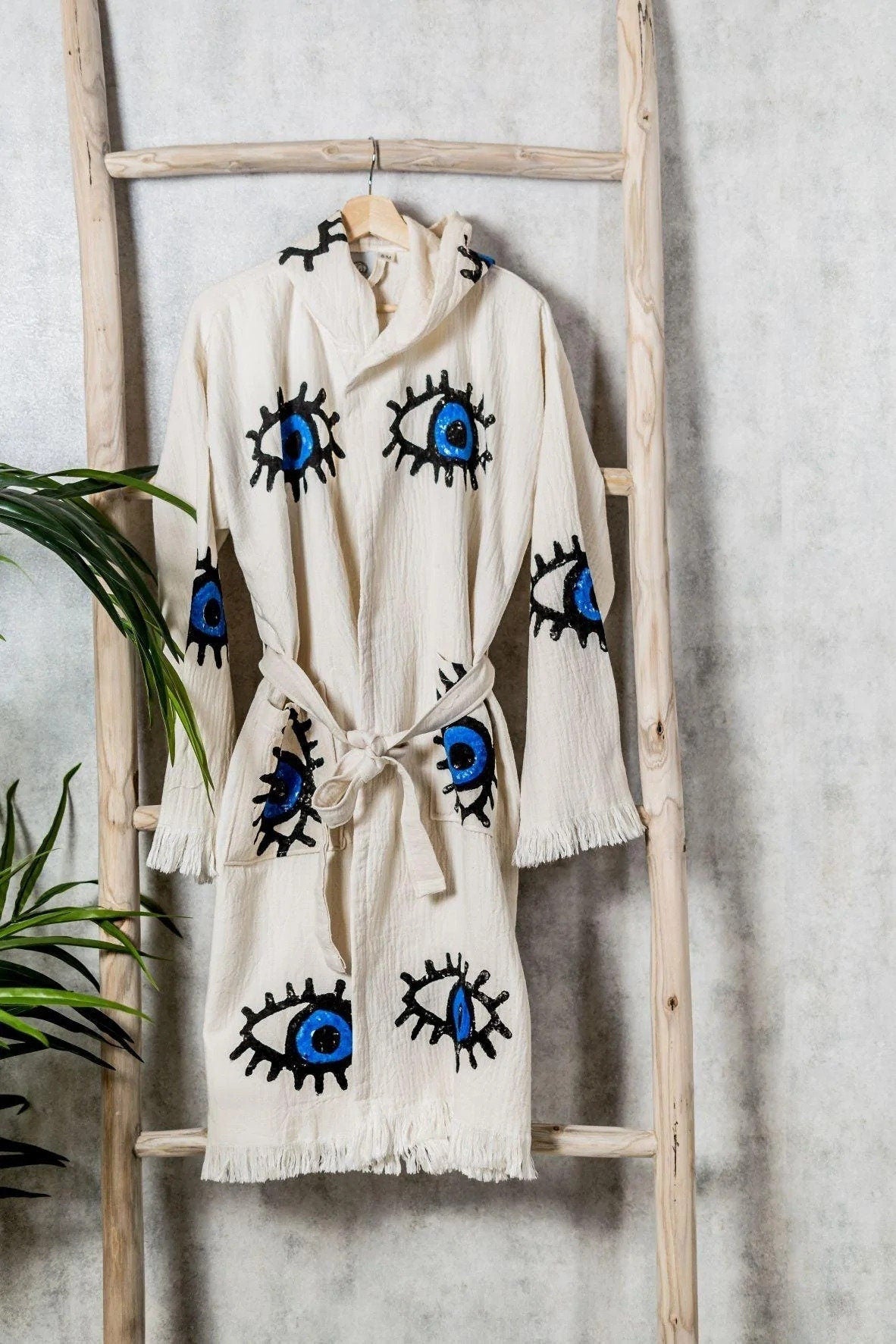 Organic Turkish Cotton Evil Eye Robe