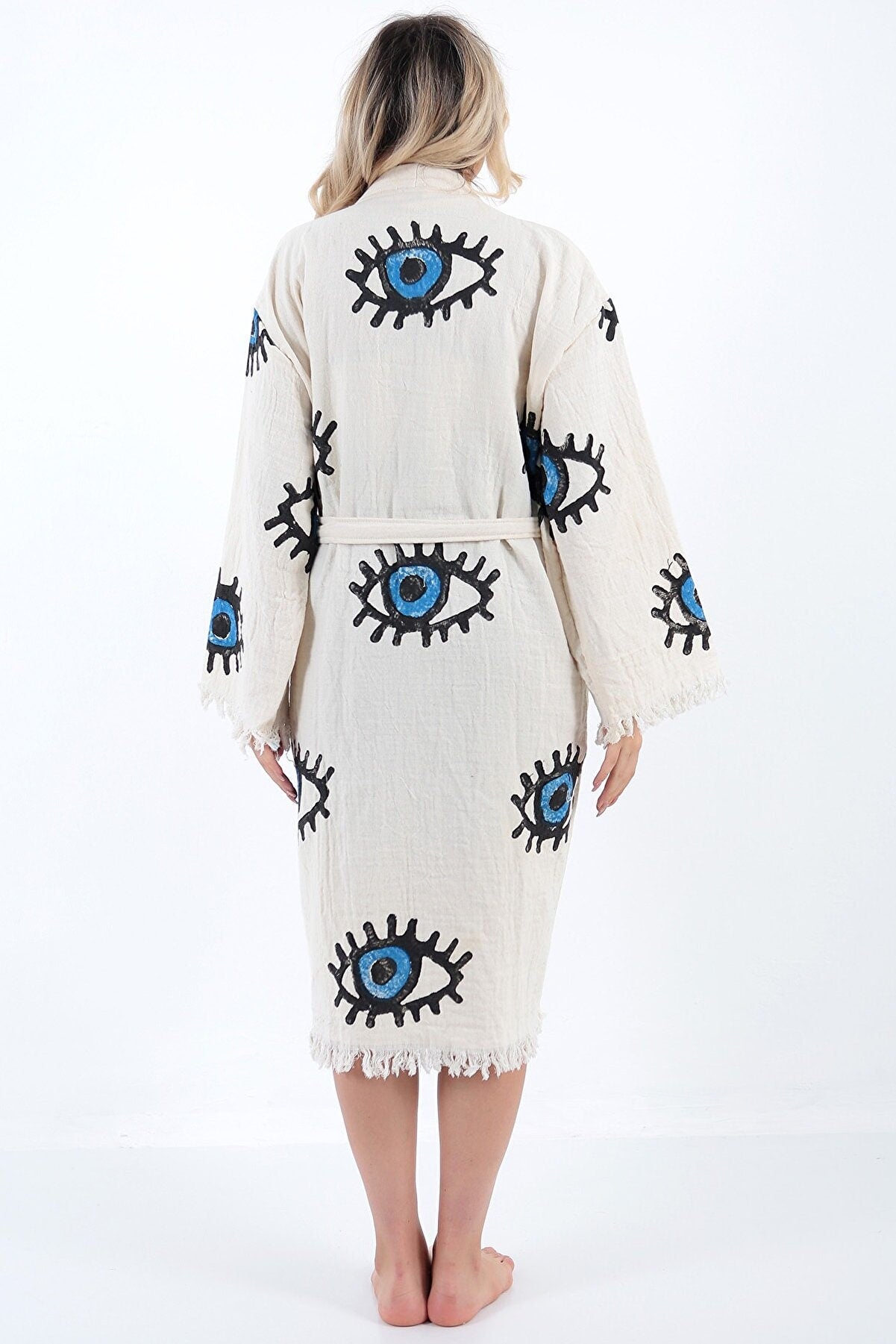 Organic Turkish Cotton Evil Eye Robe