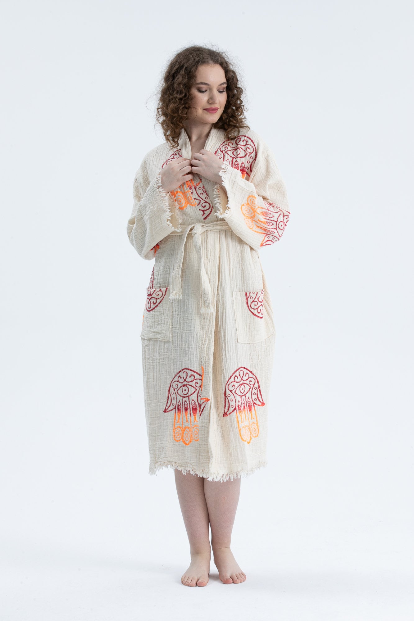 Organic Cotton Hand of Fatima Bathrobe