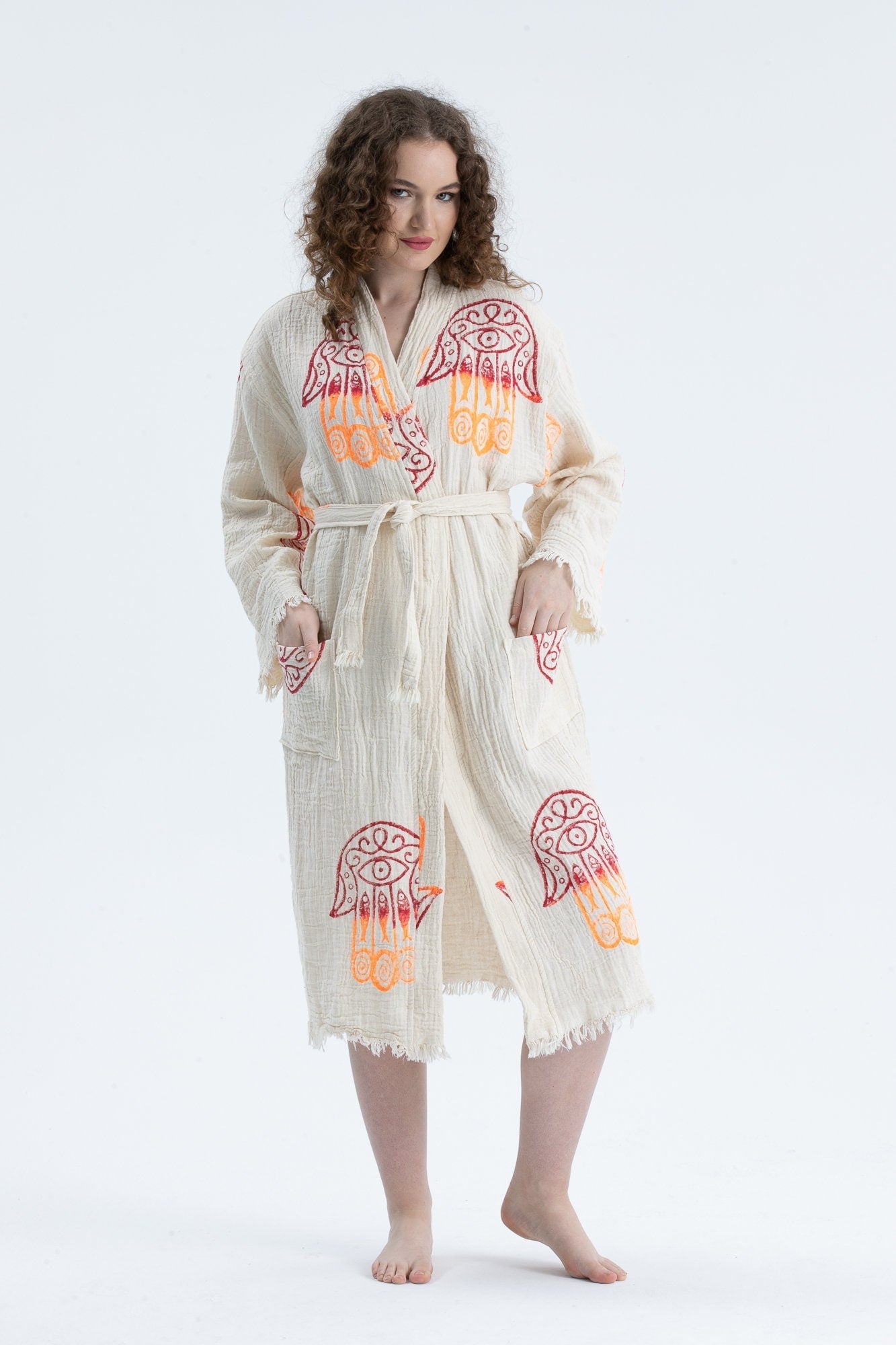 Organic Cotton Hand of Fatima Bathrobe