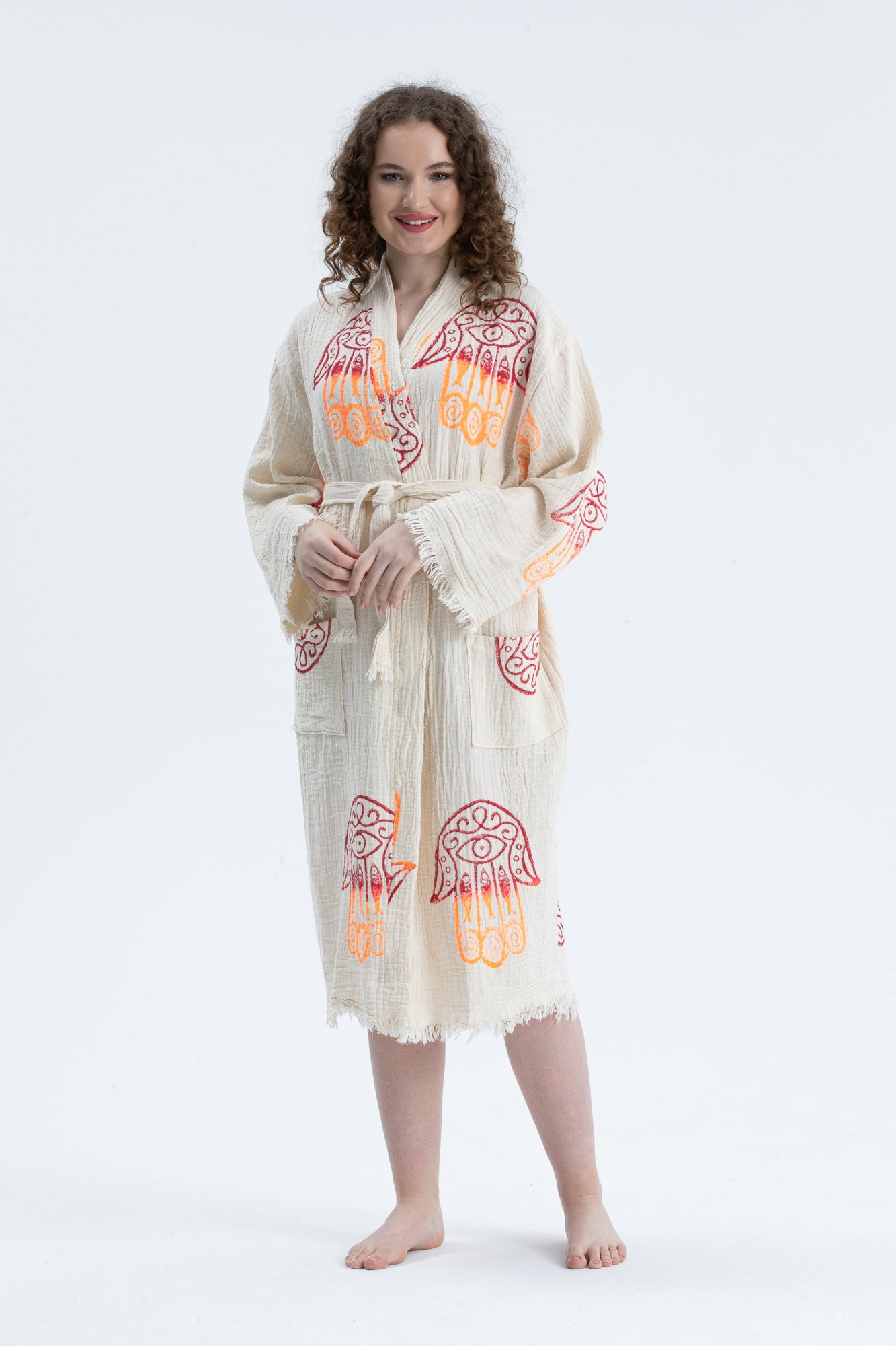 Organic Cotton Hand of Fatima Bathrobe