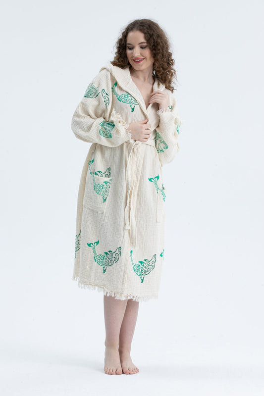 Organic Cotton Dolphin Turkish Cotton Robe