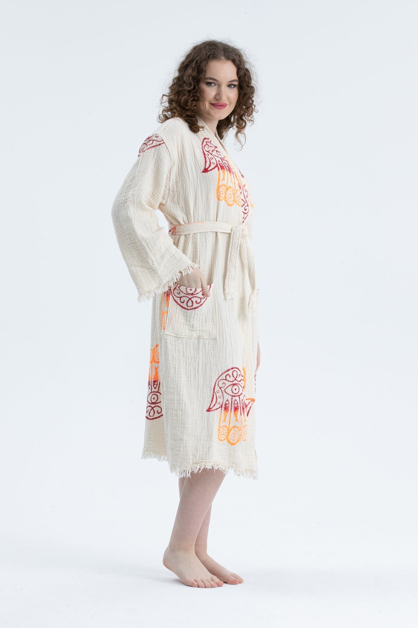 Organic Cotton Hand of Fatima Bathrobe