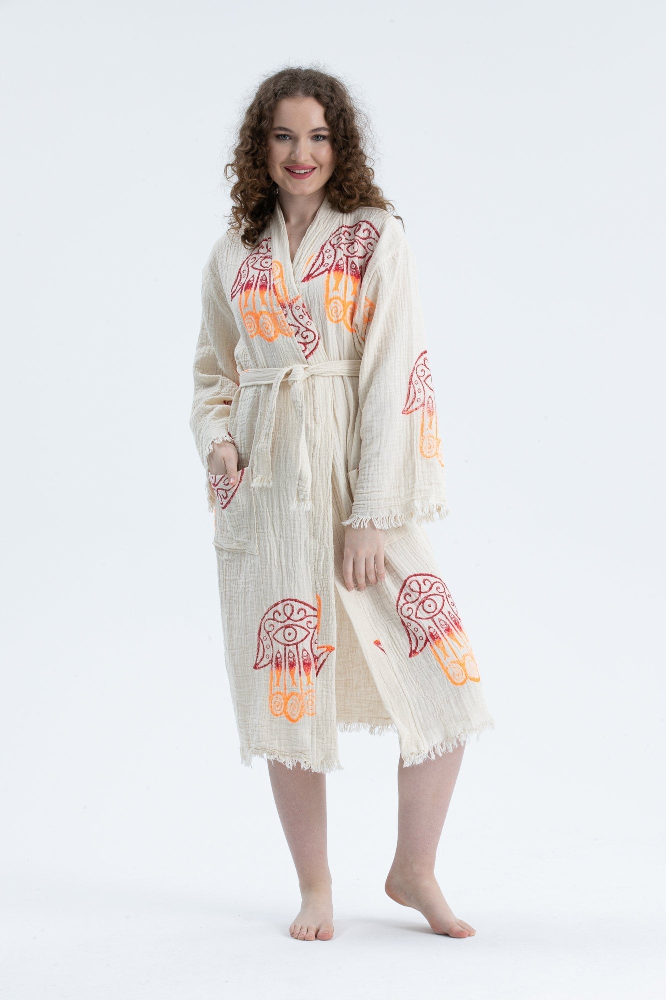 Organic Cotton Hand of Fatima Bathrobe