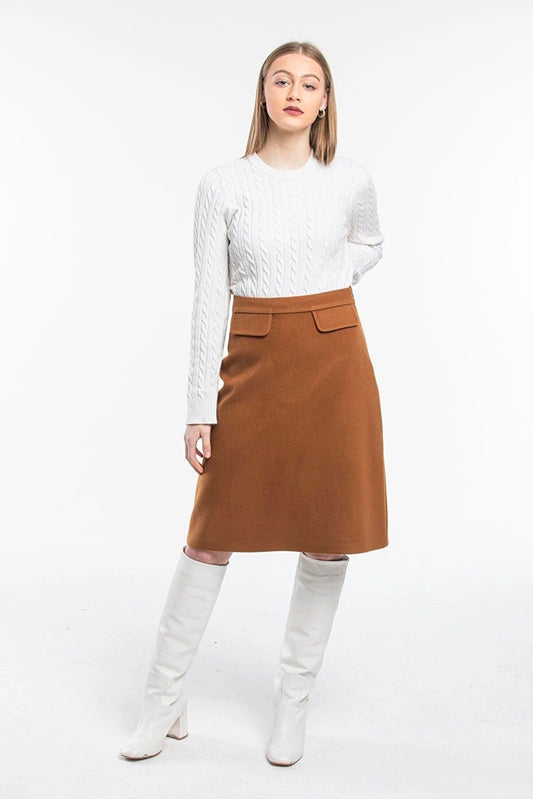 Camel Wool Cashmere Skirt
