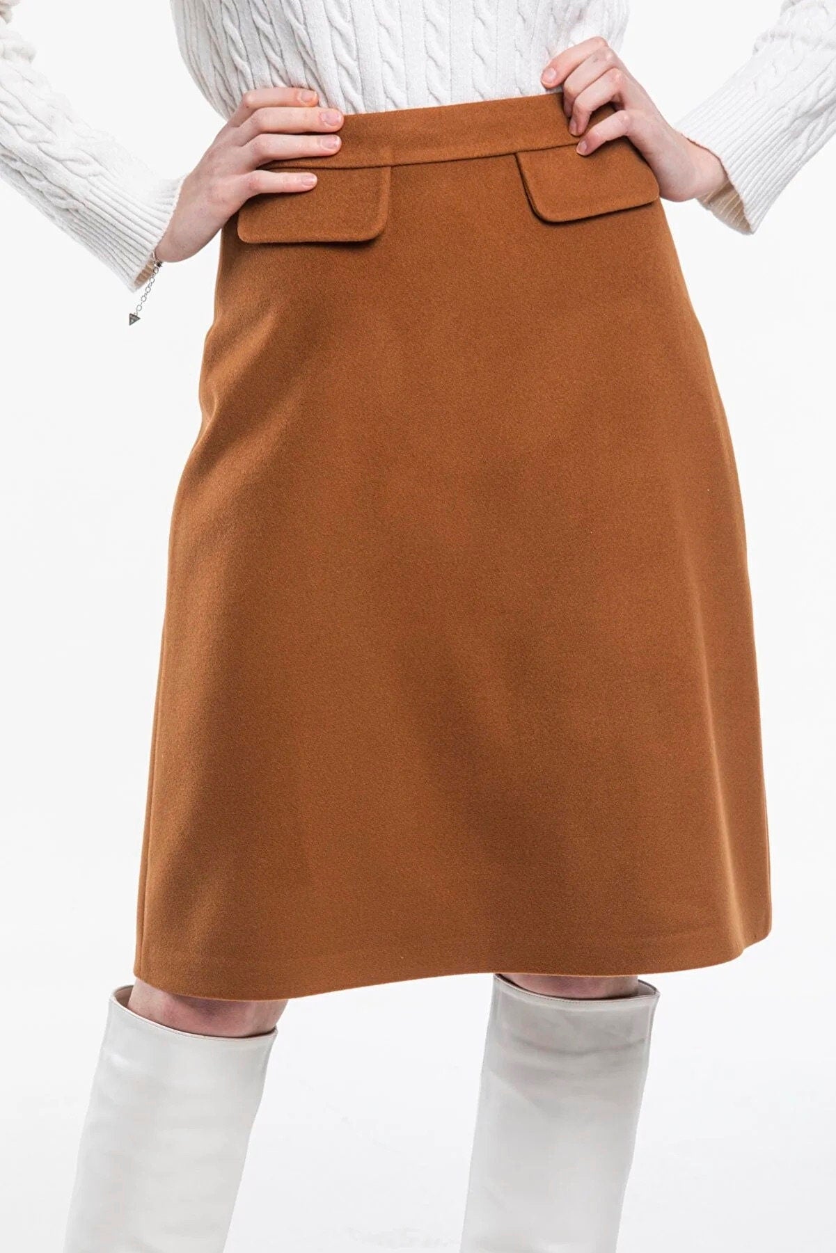 Camel Wool Cashmere Skirt