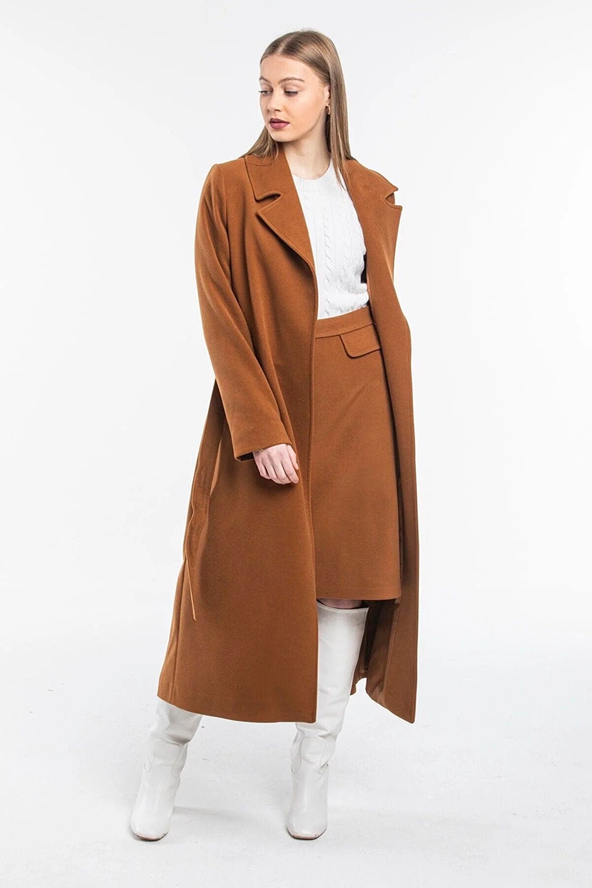 Camel Wool Cashmere Skirt