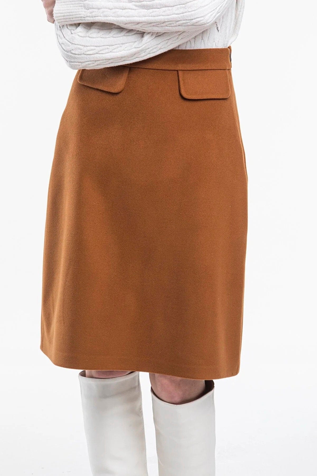 Camel Wool Cashmere Skirt