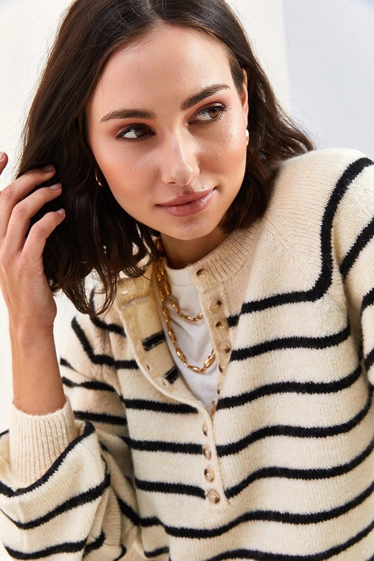 Striped Henley Pullover