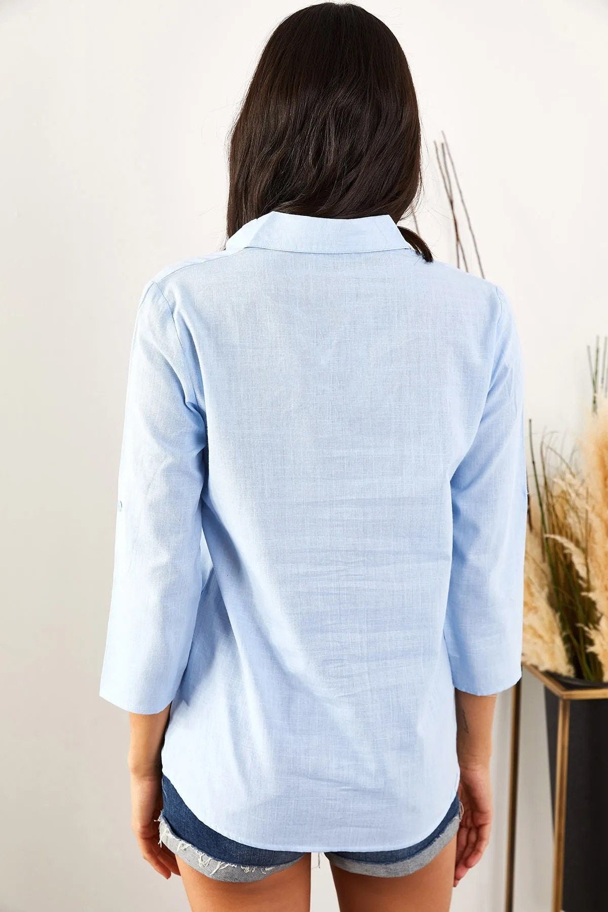 Classic Linen Long Sleeved Blouse