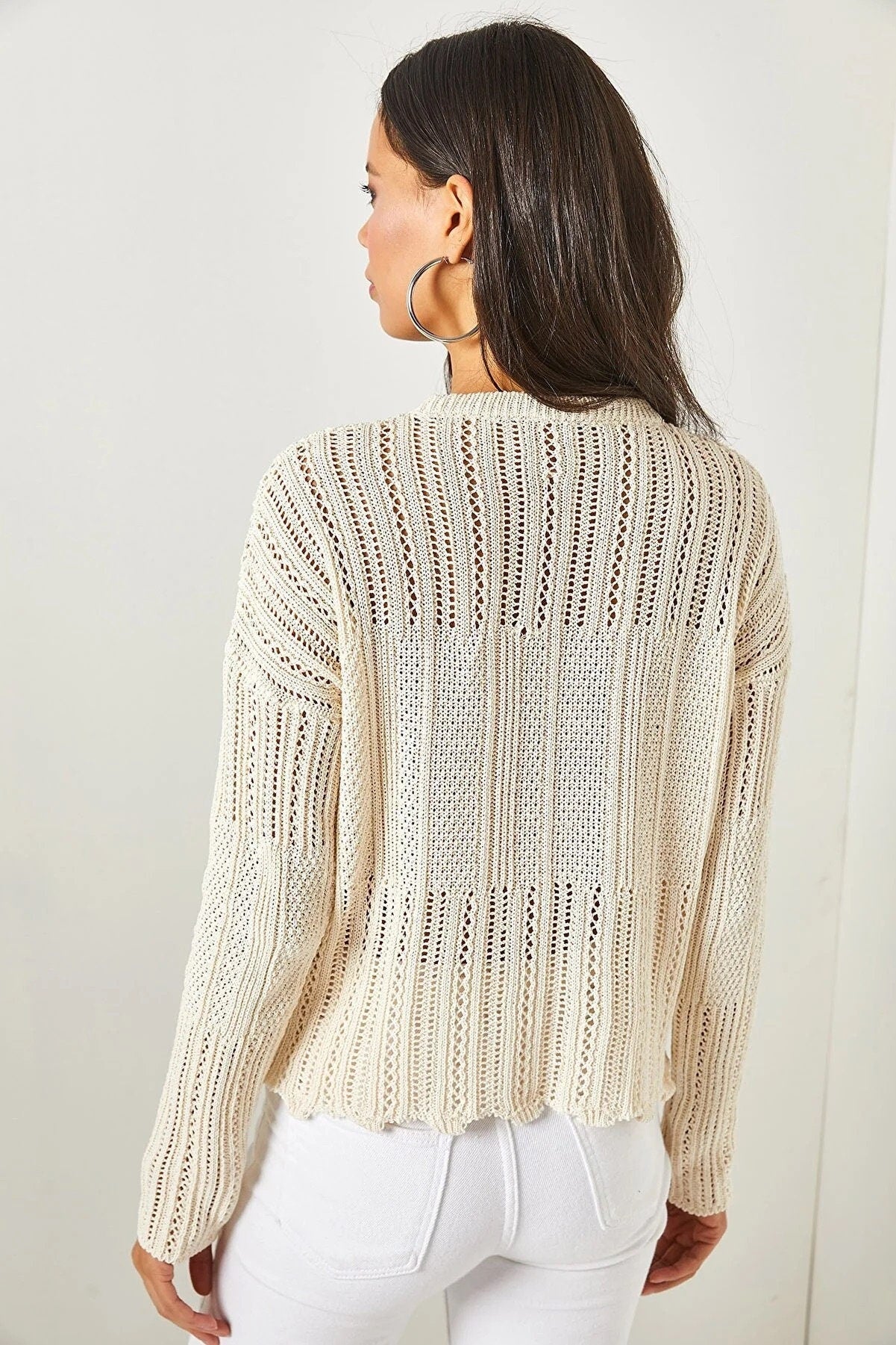 Ivory Crochet Sweater