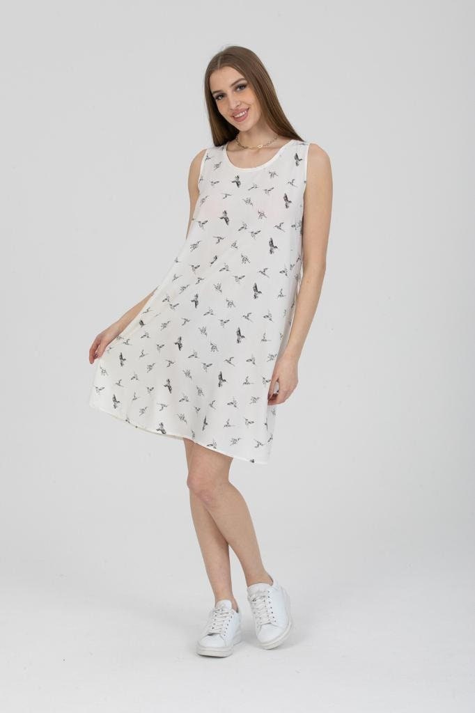 Lightweight Bird Print Shift Dress