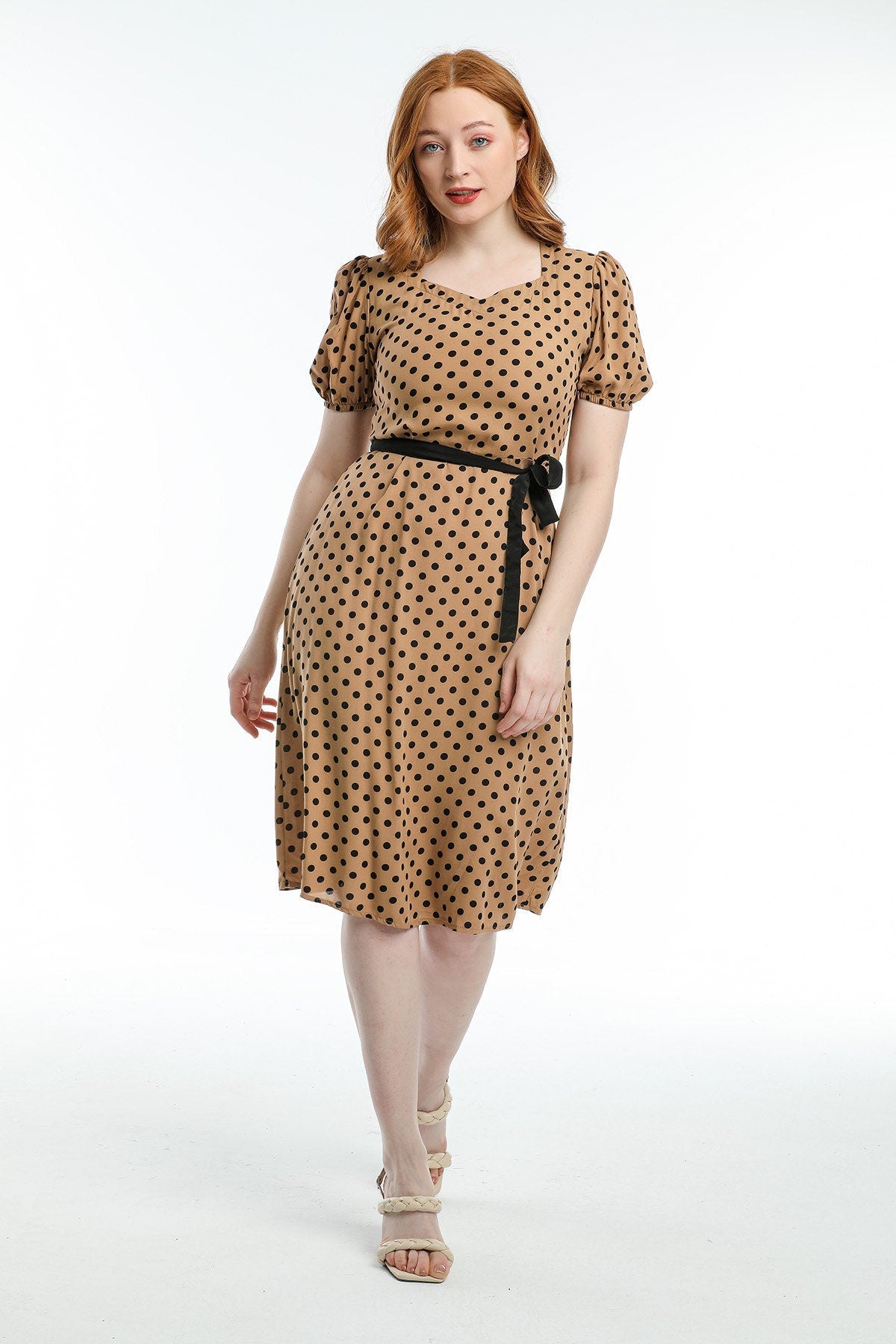 Green Polka Dot Vintage Inspired Dress