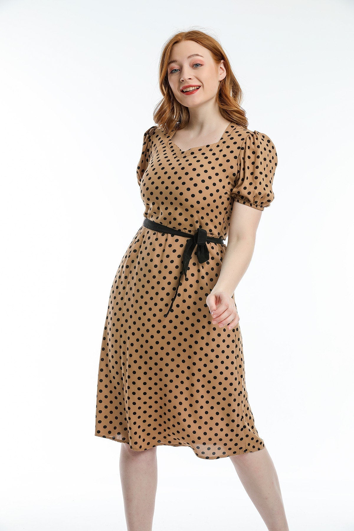 Green Polka Dot Vintage Inspired Dress