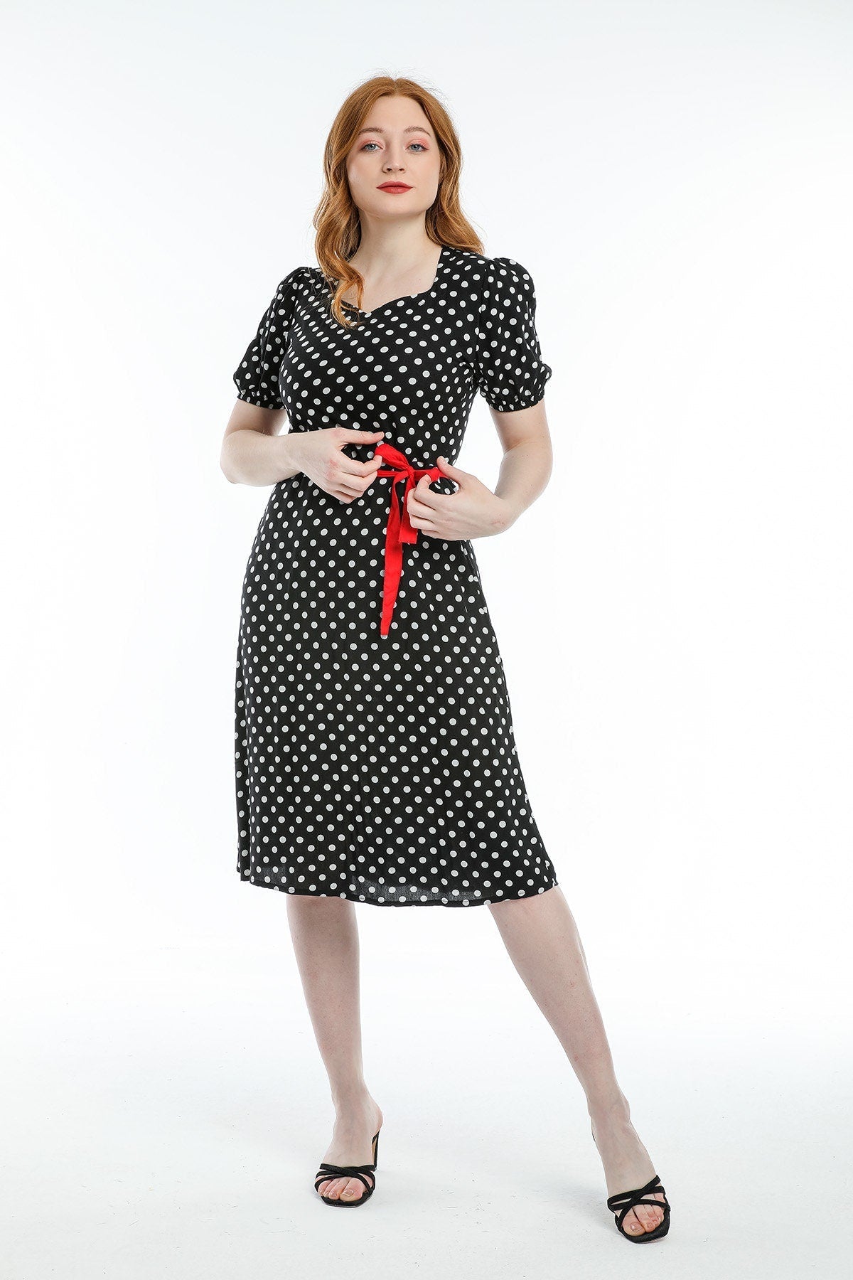 Green Polka Dot Vintage Inspired Dress