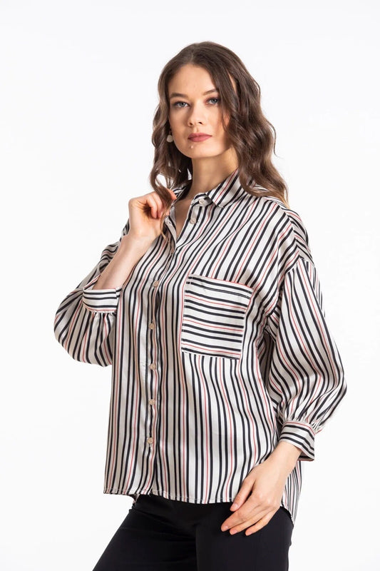 Satijnen overhemd met knoopjes