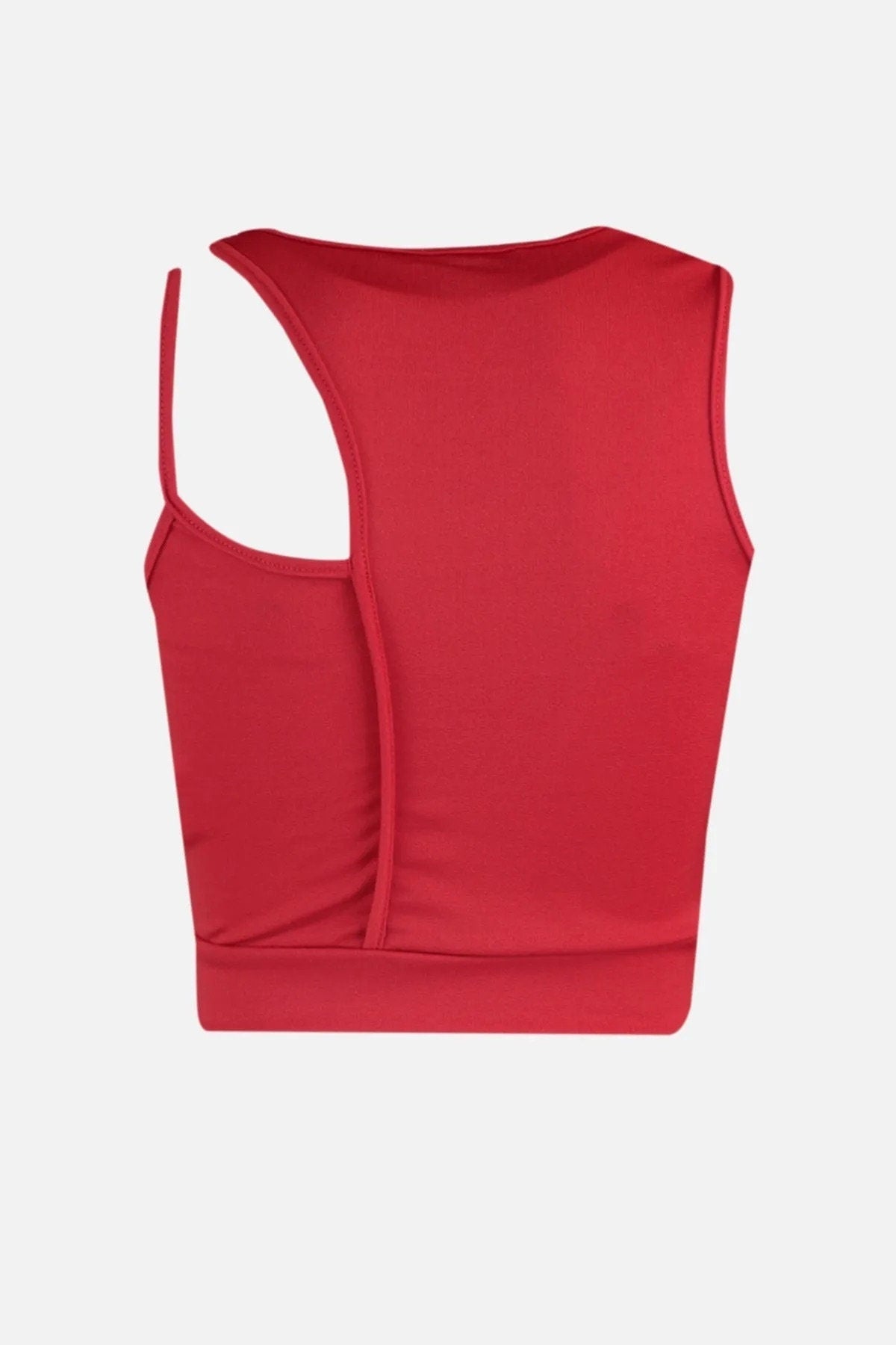 Sleek Scarlet Cutout Red Tank Top