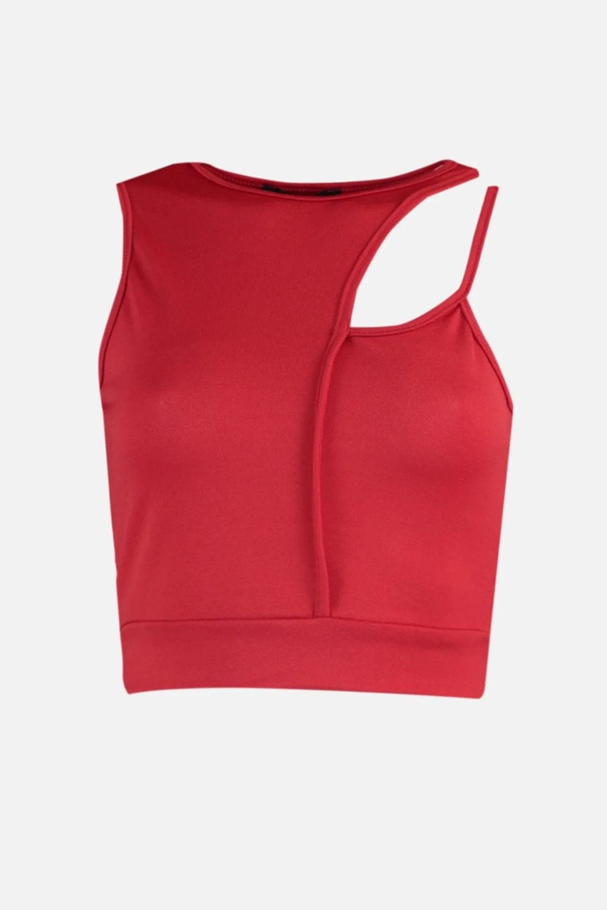 Sleek Scarlet Cutout Red Tank Top