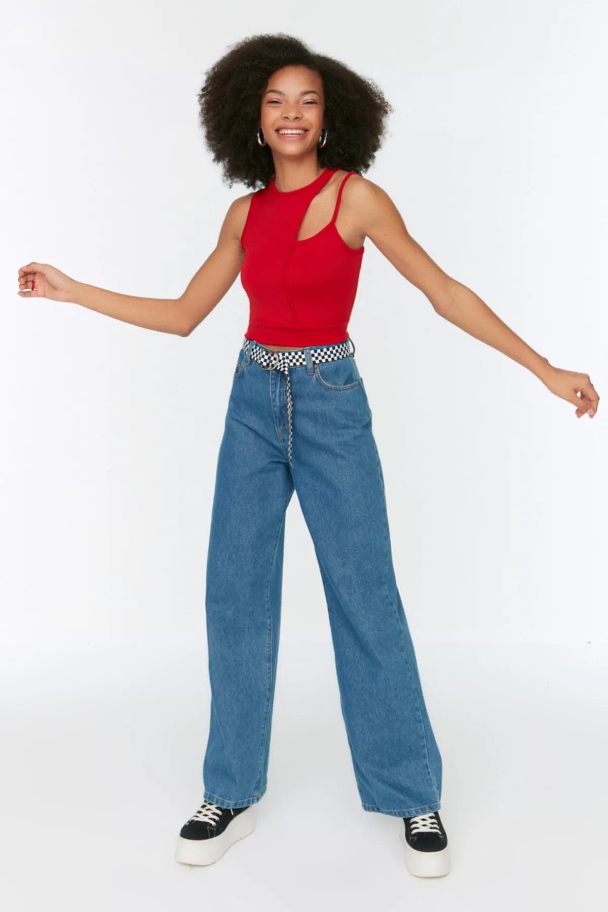 Sleek Scarlet Cutout Red Tank Top