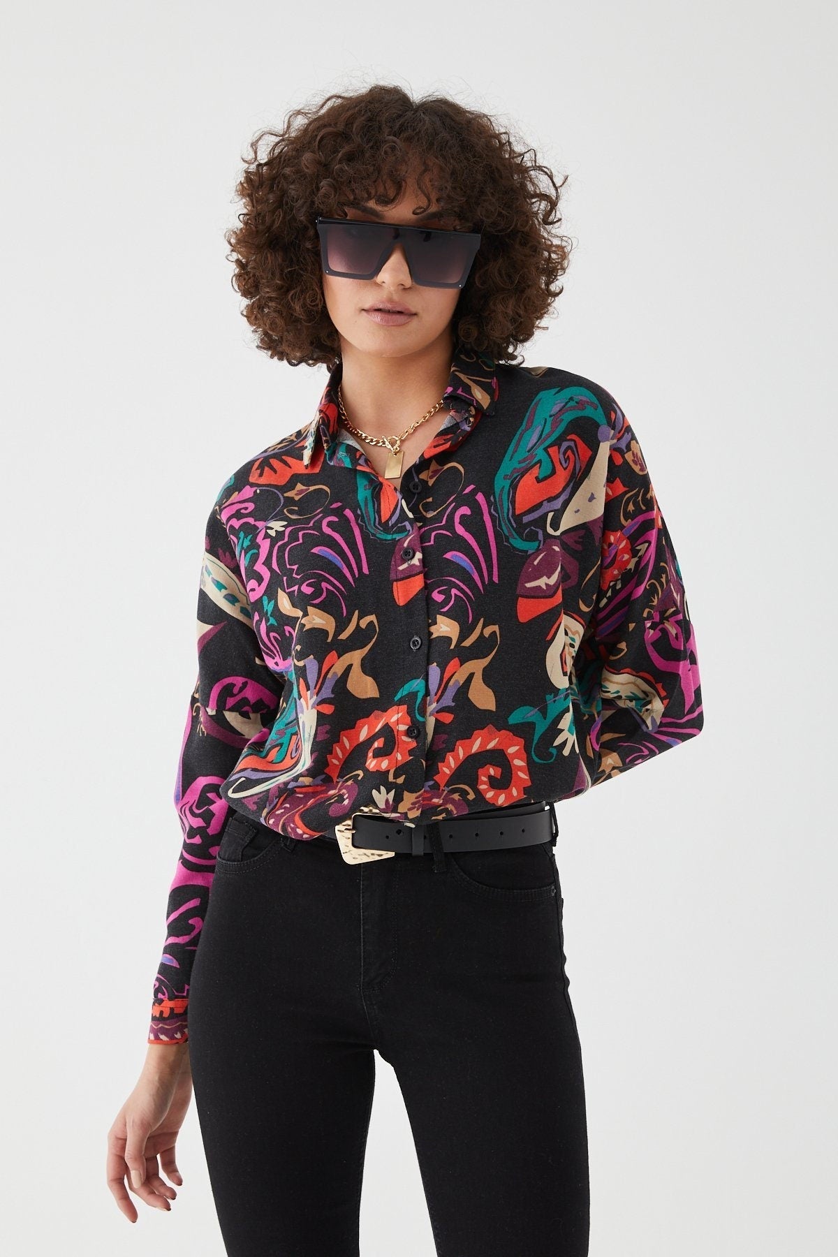 Paisley Colorful Linen Blouse