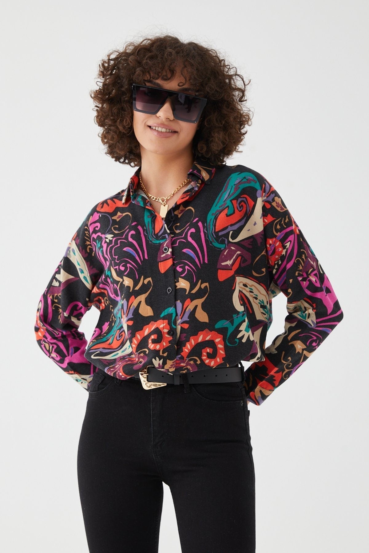 Paisley Colorful Linen Blouse