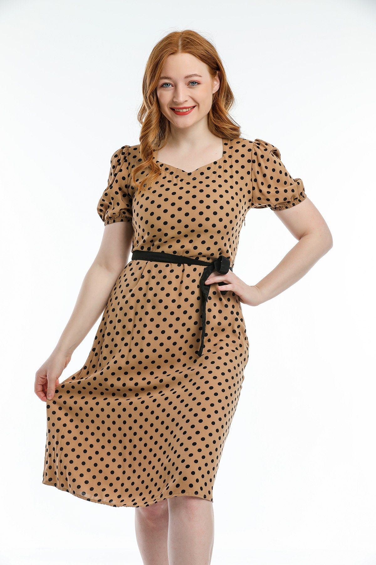 Green Polka Dot Vintage Inspired Dress