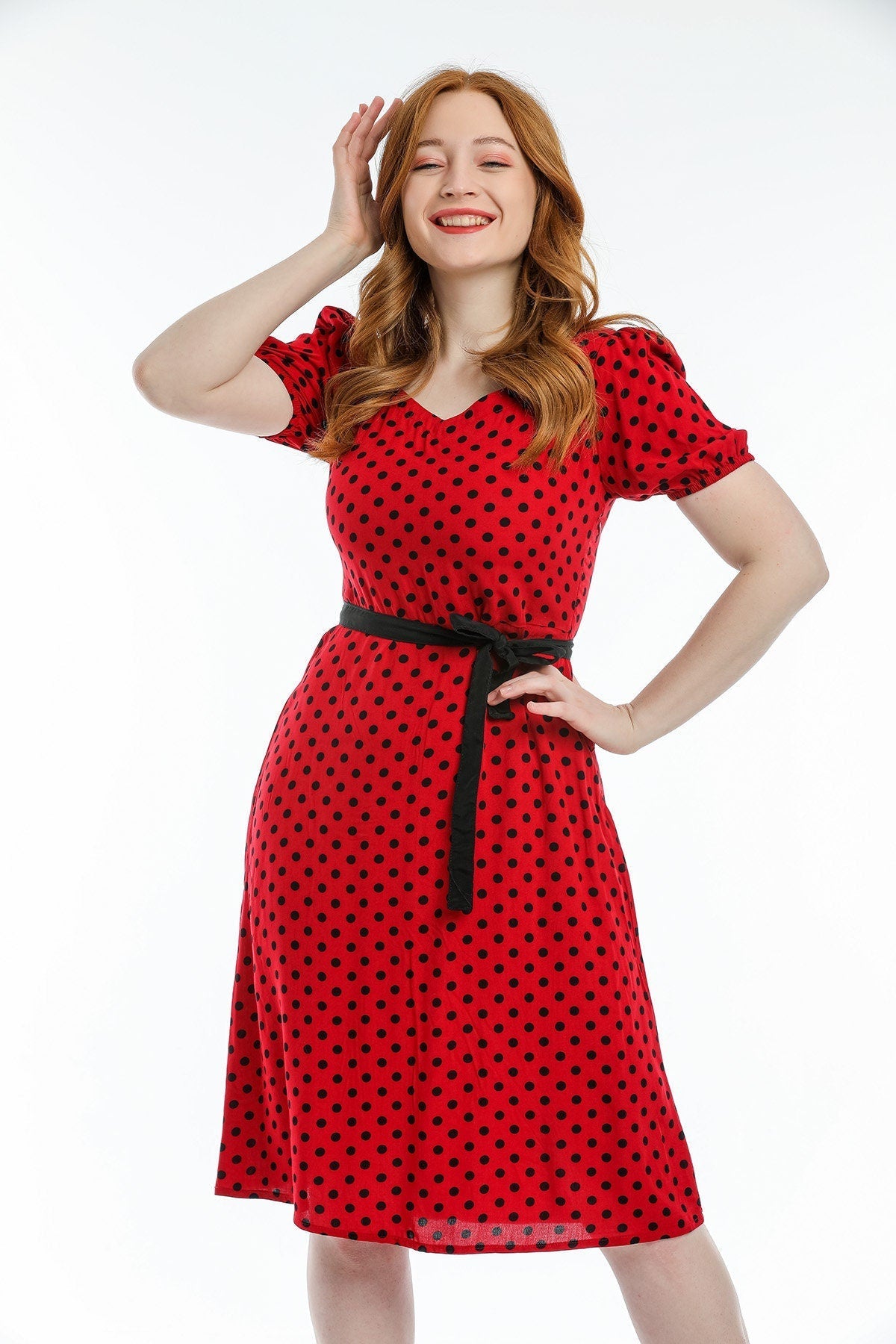 Green Polka Dot Vintage Inspired Dress