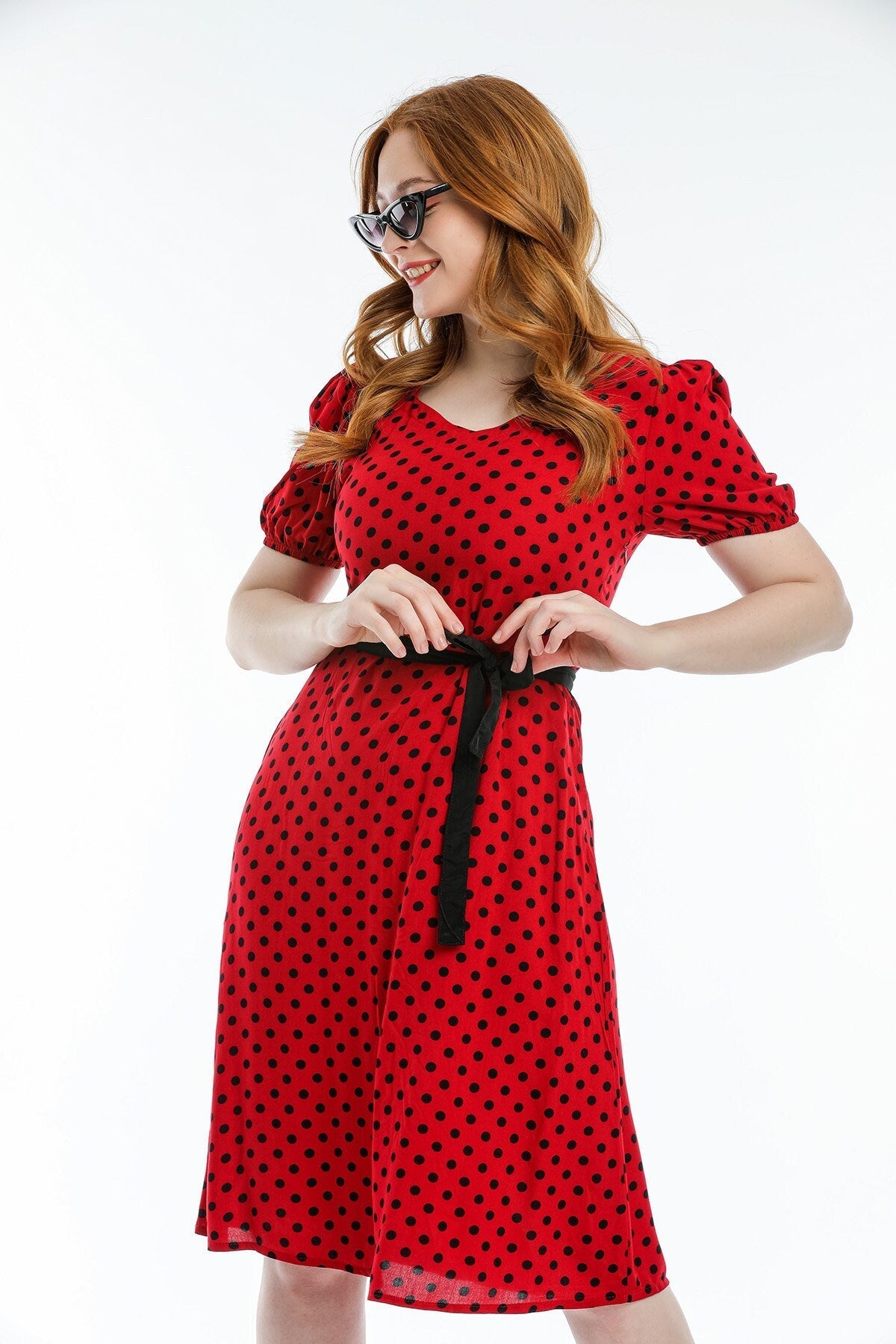 Green Polka Dot Vintage Inspired Dress