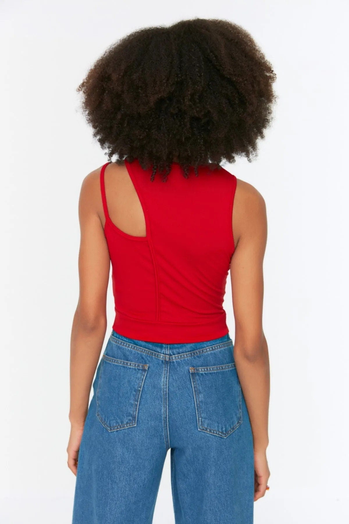 Sleek Scarlet Cutout Red Tank Top