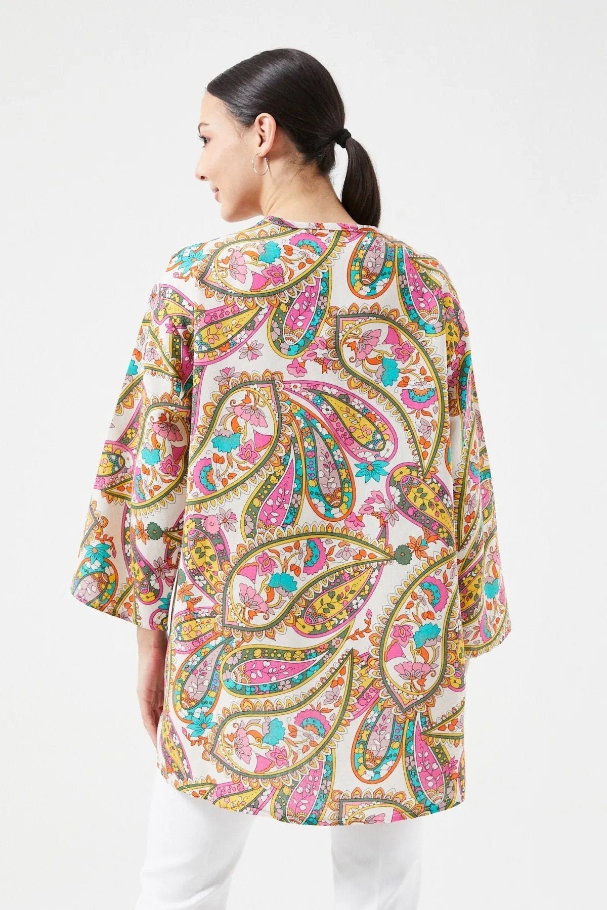 Ethnic Colorful Linen Kimono