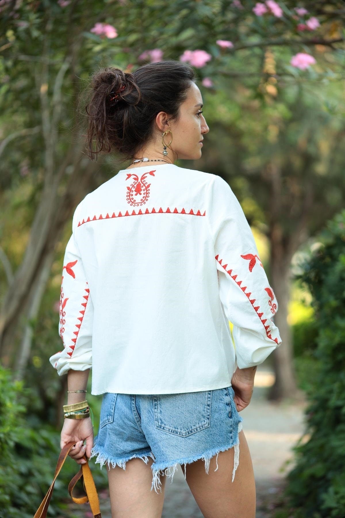 Ethnic Red Embroidered Jacket