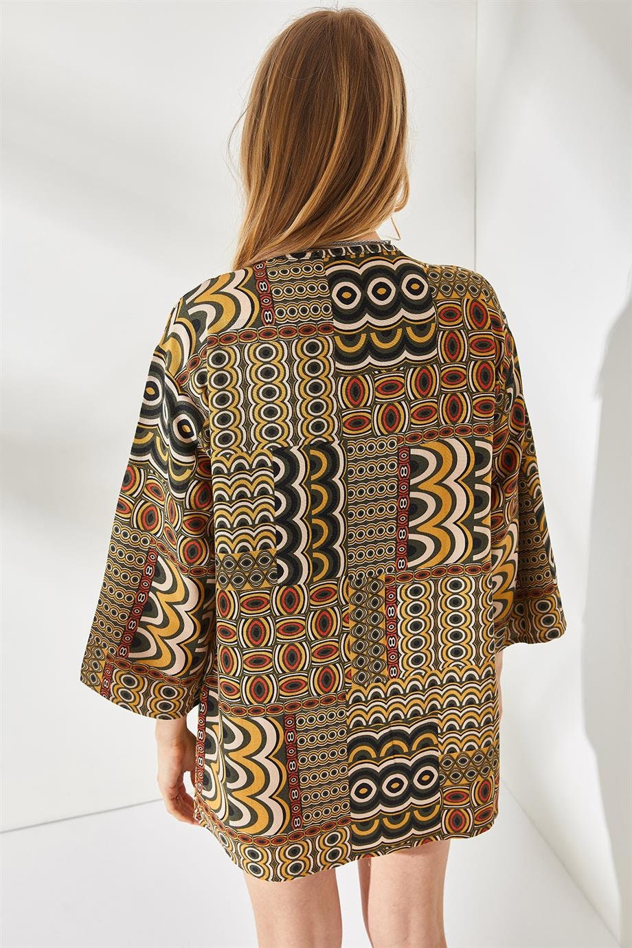 Brown Linen Designer Kimono