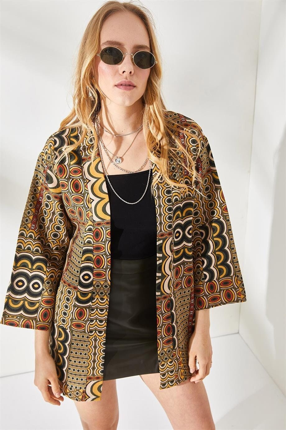 Brown Linen Designer Kimono