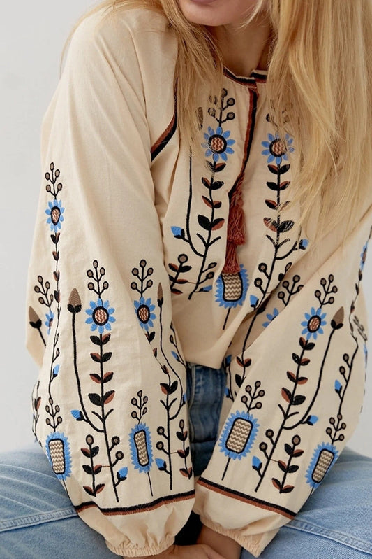 Traditional Embroidered Cotton Blouse