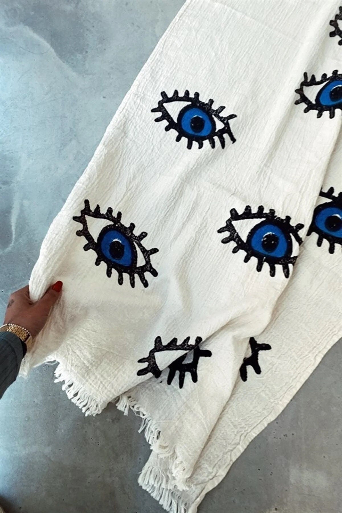 Organic Turkish Cotton Evil Eye Robe