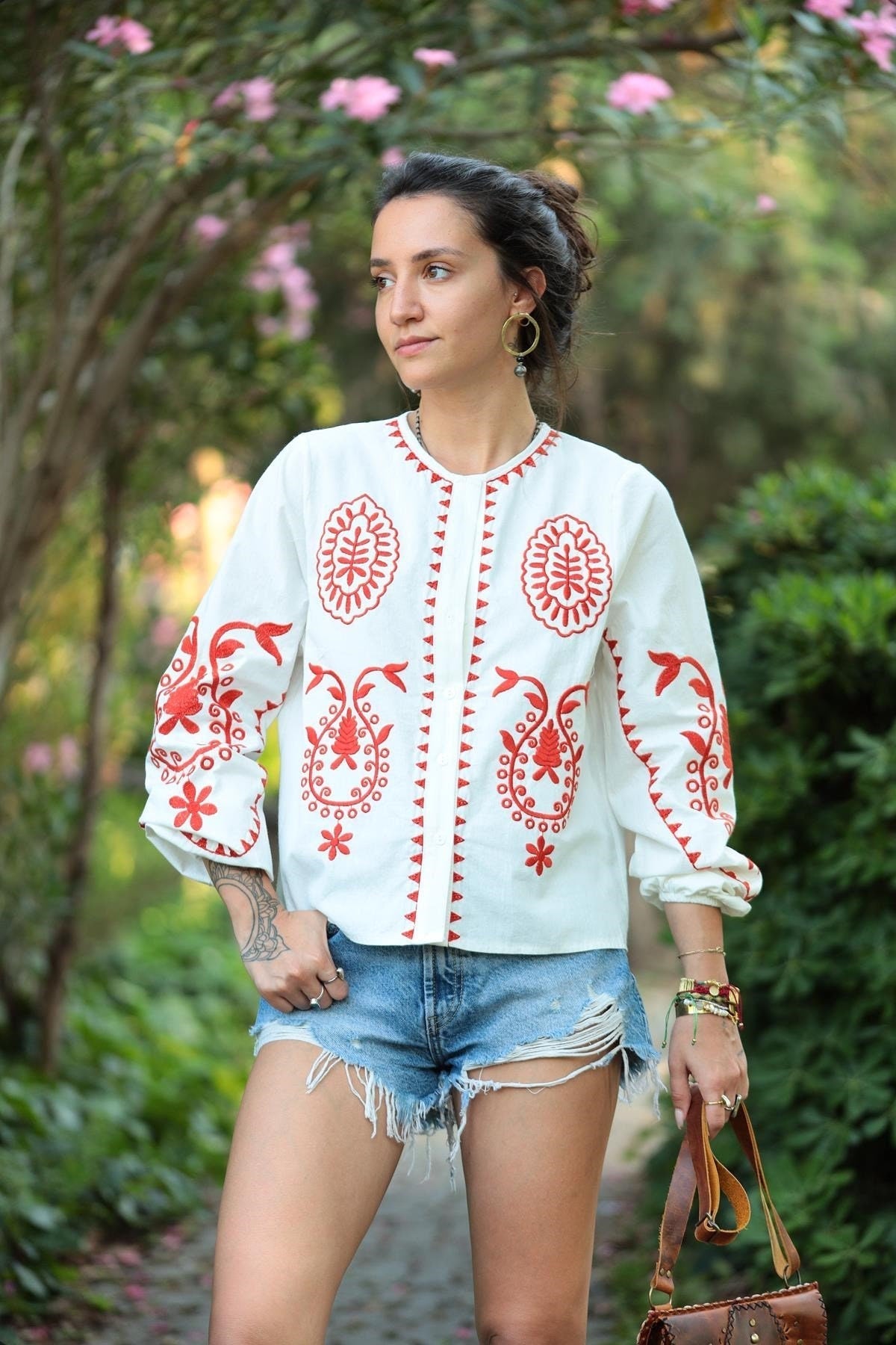 Ethnic Red Embroidered Jacket