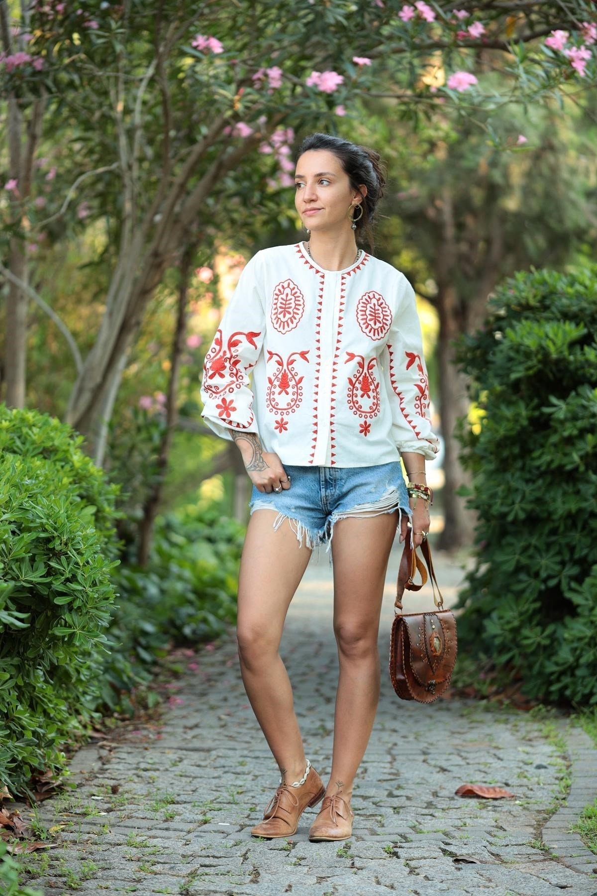 Ethnic Red Embroidered Jacket