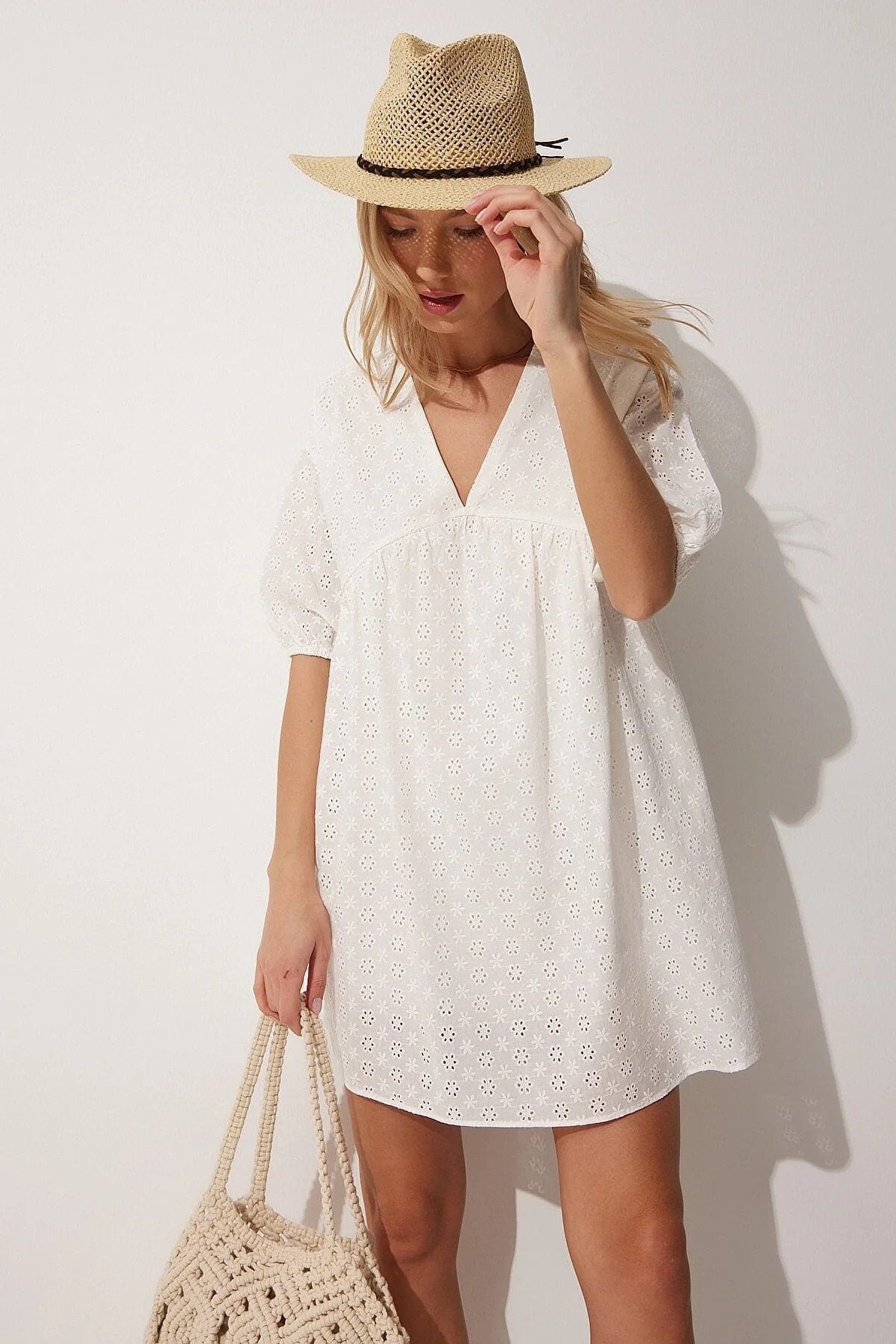 Breezy Eyelet Lace Cotton-Blend Dress