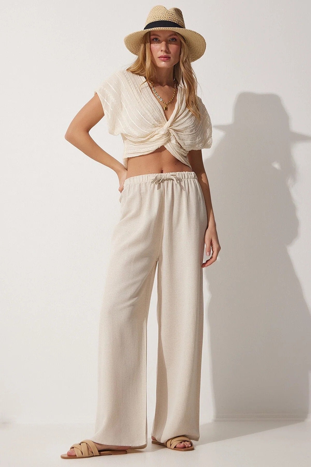 Wide Leg Linen Pants