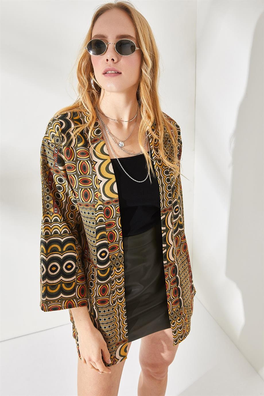 Brown Linen Designer Kimono