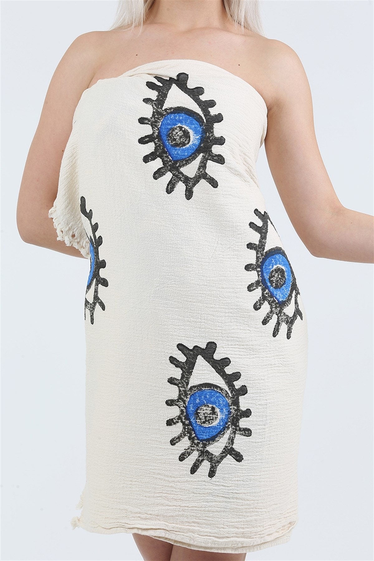 Cotton Evil Eye Beach Towel