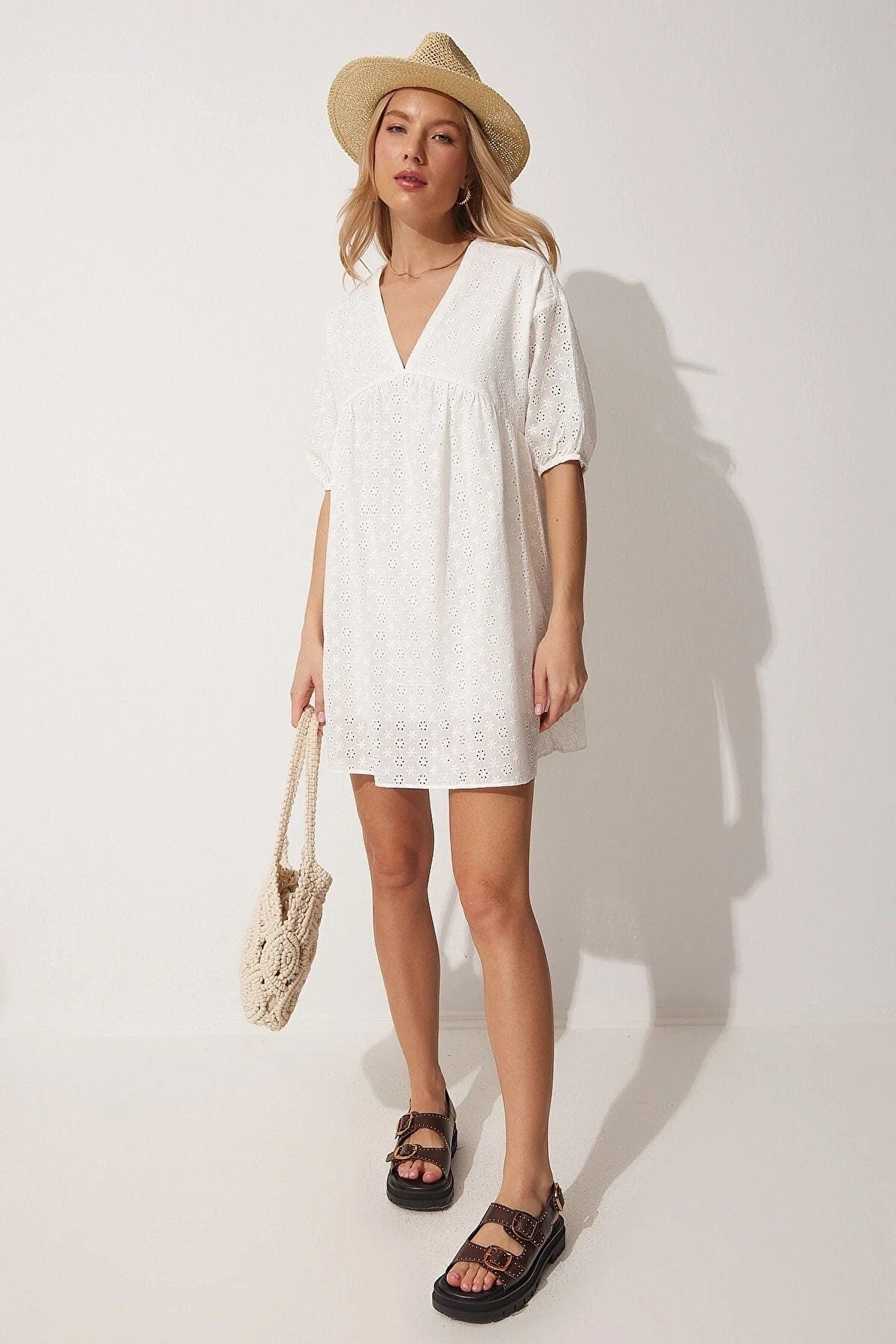 Breezy Eyelet Lace Cotton-Blend Dress