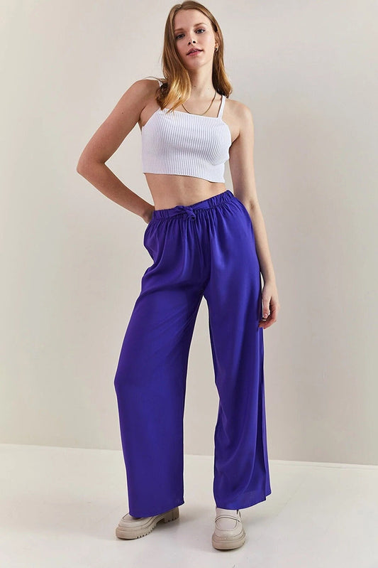 Purple Wide Leg Pants