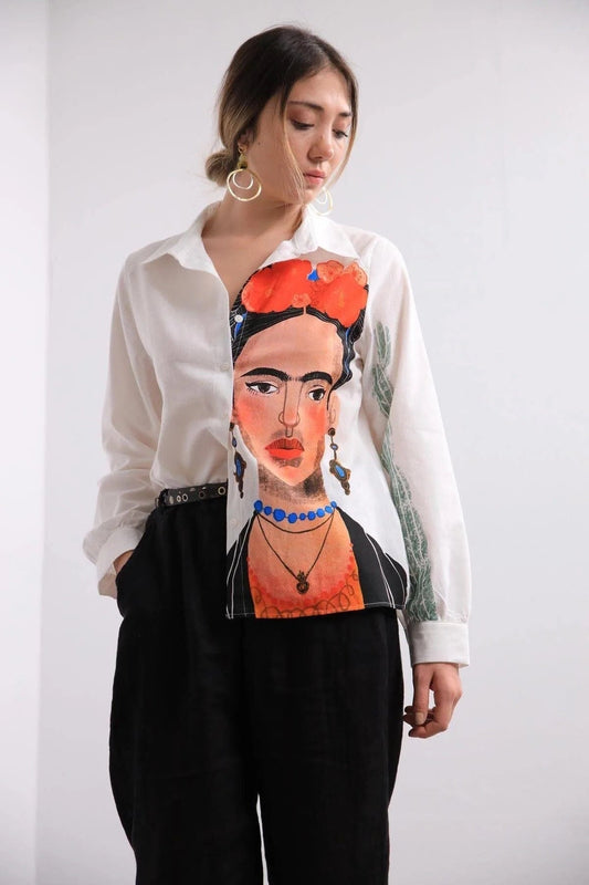 Frida Kahlo Print Blouse