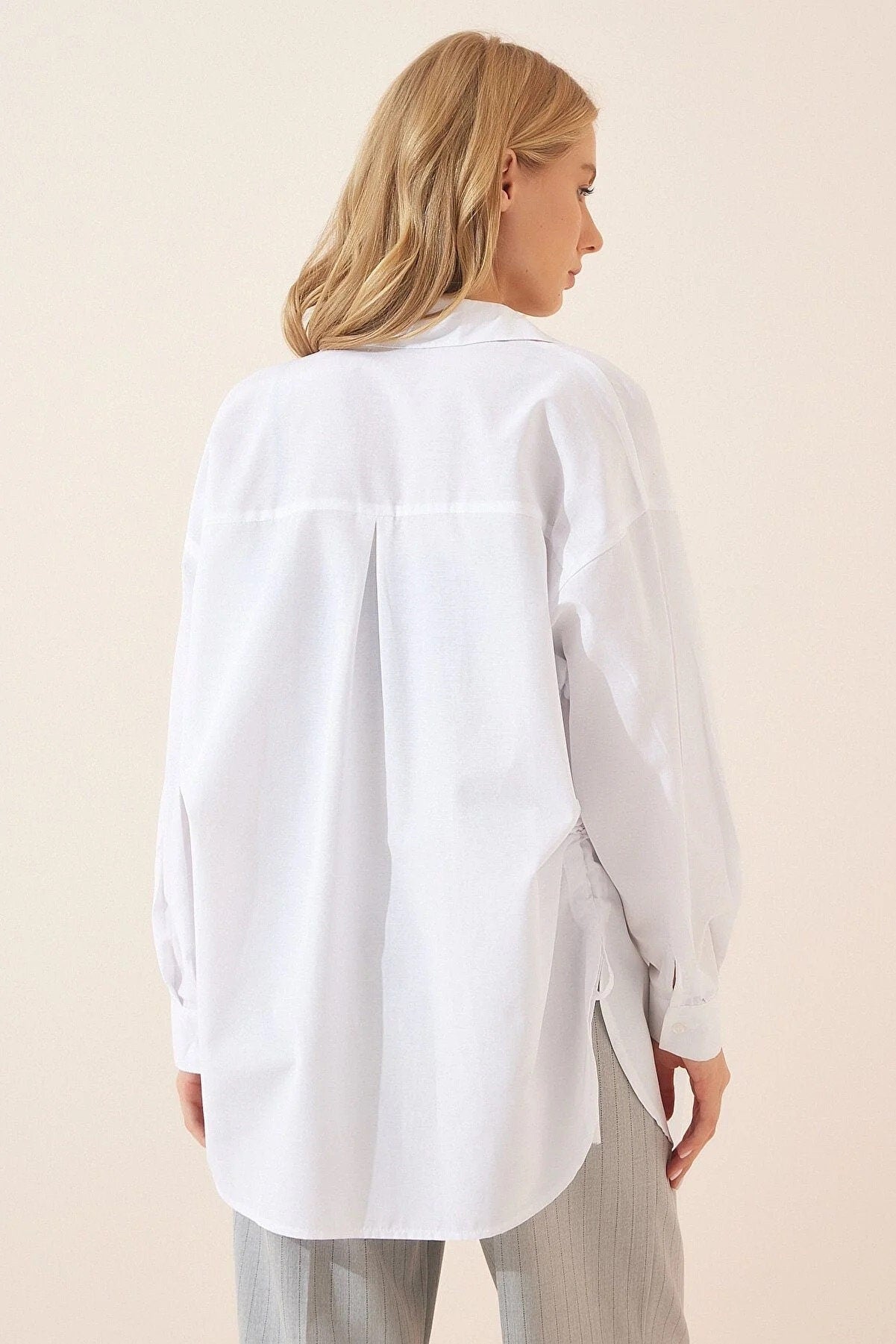 White Oversized Button Down Shirt