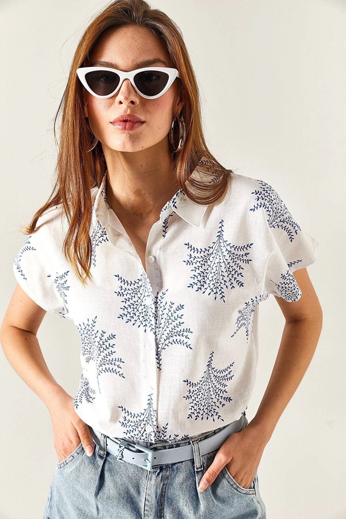 Seaside Fern Linen Button Down Shirt