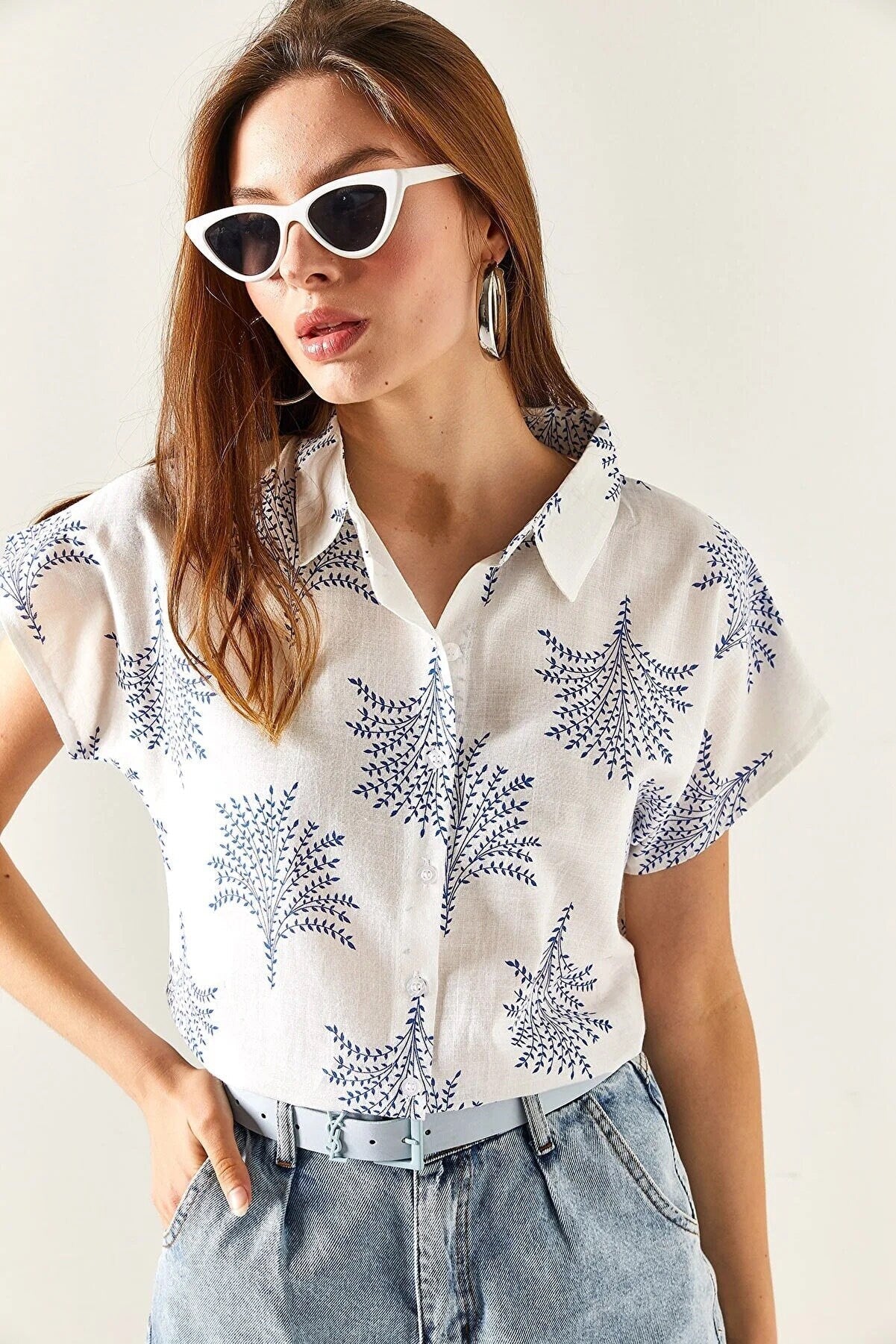 Seaside Fern Linen Button Down Shirt